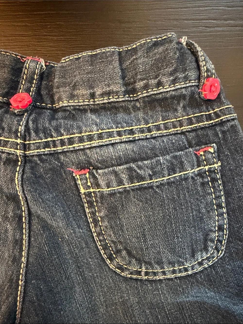 Gymboree Dark Blue Denim Jeans with Pink Accents and Orange Squirrel